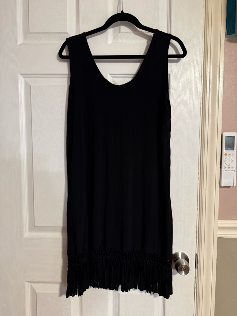 Soma Black Sleeveless Swim Coverup with Fringe Hem